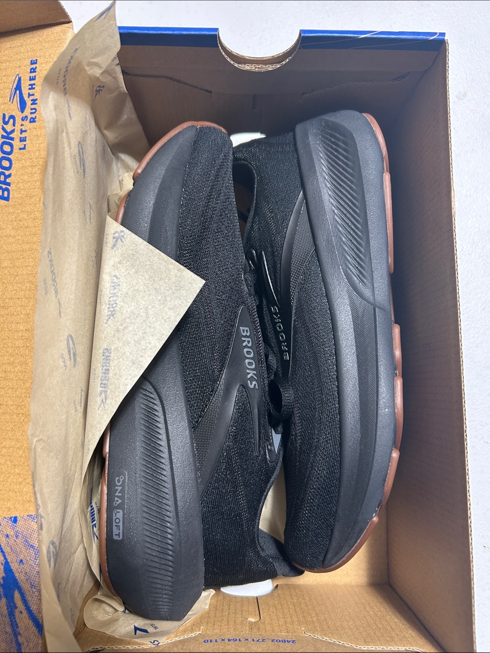 Brooks Women's Black Athletic Running Shoes with Brown Outsole